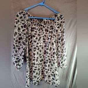 Ninety  Black and White Retro Sheer Women's Top